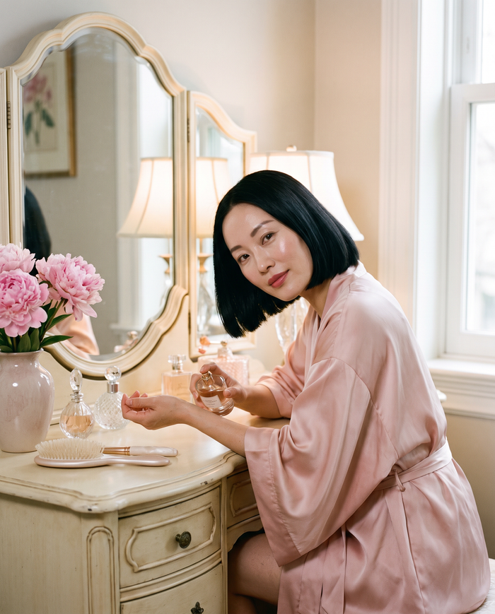 Pink Vanity - exemple de photo générée par IA avec ce prompt