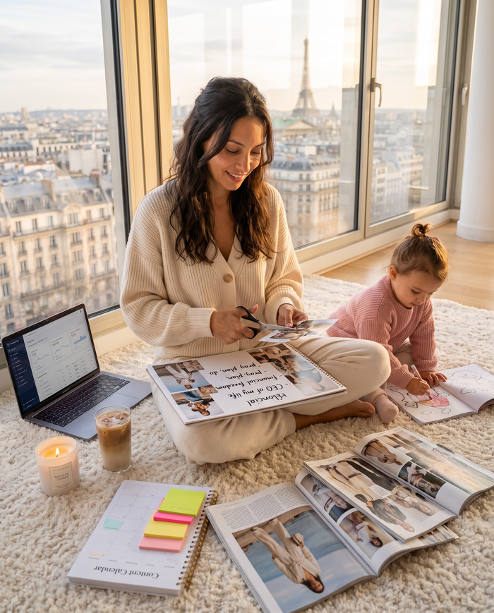 Vision Board - exemple de photo générée par IA avec ce prompt
