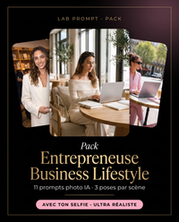 Pack Entrepreneuse Business Lifestyle - affiche du pack Lab Prompt, prompts photo IA