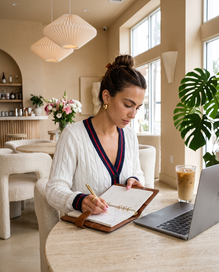 Planner Café Chic - exemple de photo générée par IA avec ce prompt