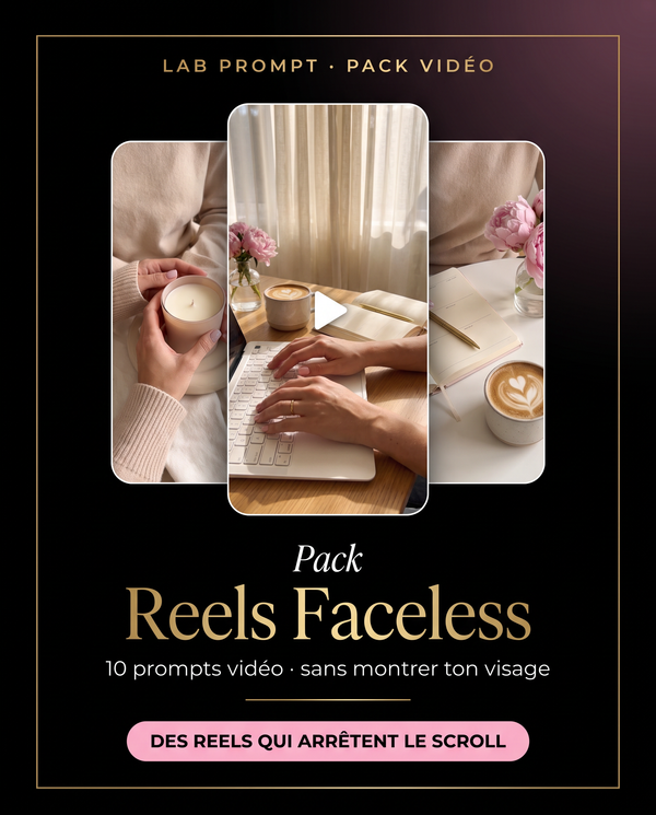 Pack Reels Faceless · 10 prompts vidéo